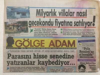 Gölge Adam Gazetesi 28 Ağustos - 4 Eylül 1989 - ,Şampiyonluğun En Güçlü Adayı Beşiktaş GZ51035 - 1