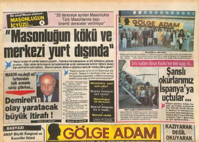 Gölge Adam Gazetesi 28 Haziran-5 Temmuz 1988 - Masonluğun Kökü Ve Merkezi Yurt Dışında - Adnan Kahvecinin AIDSten Daha Çok Korktuğu Hastalık Ne ? GZ127506 - 1