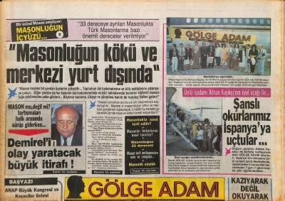 Gölge Adam Gazetesi 28 Haziran-5 Temmuz 1988 - Masonluğun Kökü Ve Merkezi Yurt Dışında - Adnan Kahvecinin AIDSten Daha Çok Korktuğu Hastalık Ne ? GZ127129 - 1