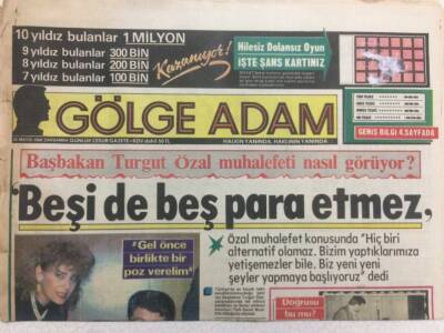 Gölge Adam Gazetesi 28 Mayıs 1986 - Beşi de Beş Para Etmez GZ35976 - 1