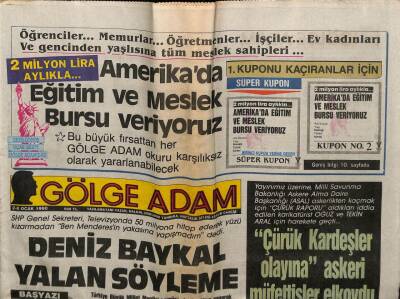 Gölge Adam Gazetesi 28 Ocak 1990 - Deniz Baykal Yalan Söyleme GZ58408 - 1