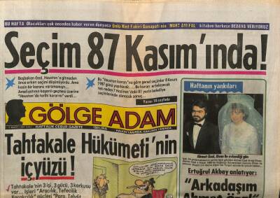 Gölge Adam Gazetesi 3 Mart 1987 - Gencebay Ve Sunala Sansür, Türkan Şoray Cihan Ünal Bir Şişe Gazoz, Sibel Can Bana Çamaşır Dayanmıyor GZ58459 - 1