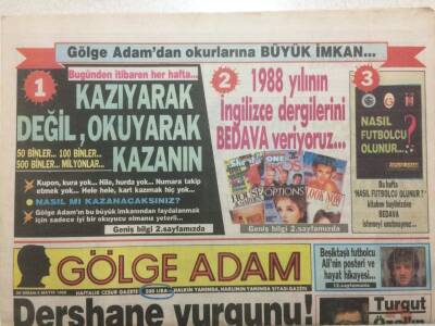 Gölge Adam Gazetesi 3 Mayıs 1988 - Turgut Özalın Büyük Sırrı GZ51084 - 1
