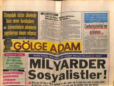 Gölge Adam Gazetesi 612 Aralık 1988 - Milyarder Sosyalistler GZ58415 - 1