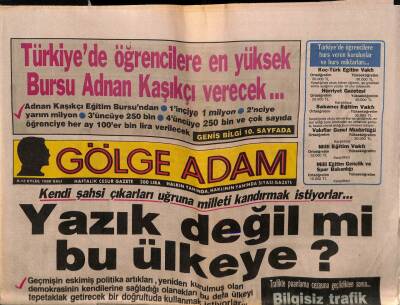 Gölge Adam Gazetesi 613 Eylül 1988 - Tuttuğun Altın Olsun Naim Süleymanoğlu GZ58387 - 1