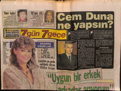 Gölge Adam Gazetesi 7 Gün 7 Gece Eki 13-20 Eylül 1988 - Hülya Avşar Uygun Bir Erkek Arkadaş Arıyorum Dedi GZ58551 - 1