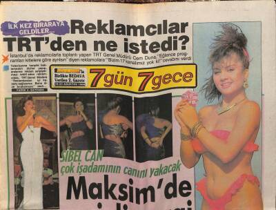 Gölge Adam Gazetesi 7 Gün 7 Gece Eki 16-23 Ağustos 1988 - Sibel Can Çok İş Adamının Canını Yakacak GZ58548 - 1