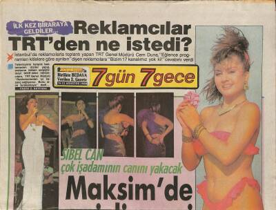 Gölge Adam Gazetesi 7 Gün 7 Gece Eki 16-23 Ağustos 1988 - Sibel Can Çok İşadamının Canını Yakacak GZ115011 - 1
