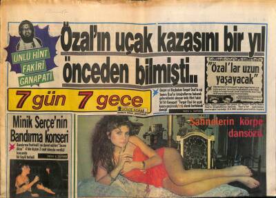 Gölge Adam Gazetesi 7 Gün 7 Gece Eki 16 Haziran 1987 - Kamuran Akkor Antalyaya Yerleşiyor..Sibel Can,Coşkun Sabah Sezen Aksu Haberleri GZ75097 - 1