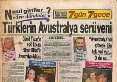 Gölge Adam Gazetesi 7 Gün 7 Gece Eki 22-29 Aralık 1987 - Gönül Yazarın Eski Kocası Sinan Birselin Avustralya Öyküsü GZ113930 - 1