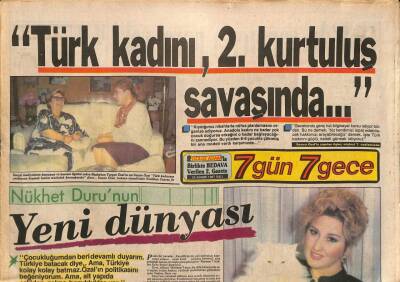 Gölge Adam Gazetesi 7 Gün 7 Gece Eki 24 Kasım 1987 - Nükhet Durunun Yeni Dünyası GZ114073 - 1