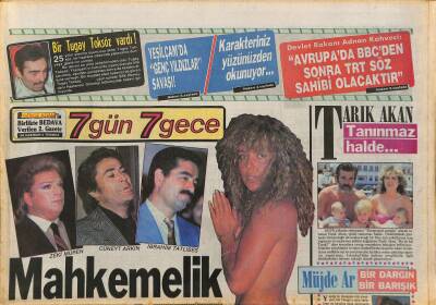 Gölge Adam Gazetesi 7 Gün 7 Gece Eki 28 Haziran-5 Temmuz - Mahkemelik Ünlüler * Zeki Müren - Cüneyt Arkın - İbrahim Tatlıses GZ127144 - 1