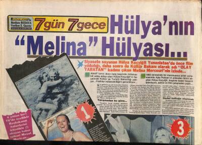 Gölge Adam Gazetesi 7 Gün 7 Gece Eki 29 Eylül-6 Ekim 1987 - Yeşilçamda Ödül Savaşı * Kadir İnanır - Türkan Şoray - Hülya Avşar GZ114970 - 1