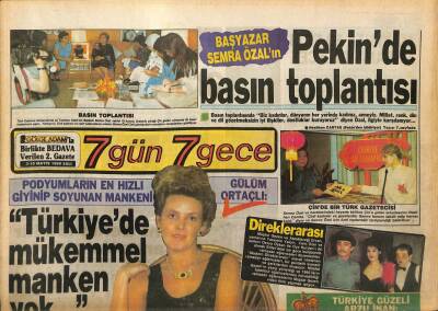 Gölge Adam Gazetesi 7 Gün 7 Gece Eki 3-10 Mayıs 1988 - Madonnanın Tahtı Tehlikede Mi ? - Semra Özalın Pekinde Basın Toplantısı GZ127638 - 1