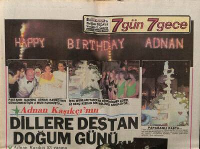 Gölge Adam Gazetesi 7 Gün 7 Gece Eki 8-16 Ağustos 1988 - Adnan Kaşıkçının Dillere Destan Doğum Günü GZ58547 - 1