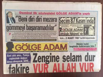 Gölge Adam Gazetesi 7 Gün 7 Gece Eki İle 7- 14 Eylül 1987 - TV Ve Sansür GZ10123 - 2