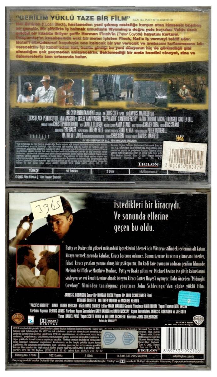 Gölün Sırrı Pasifik Tepeleri - 2 Adet VCD Film VCD1016 - 2