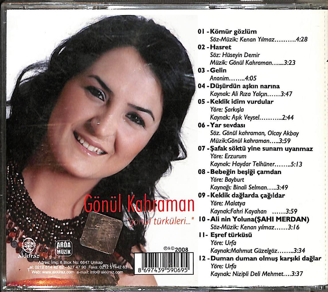 Gönül Kahraman - Gönül Türküleri CD (İkinci El) CD4180 - 2