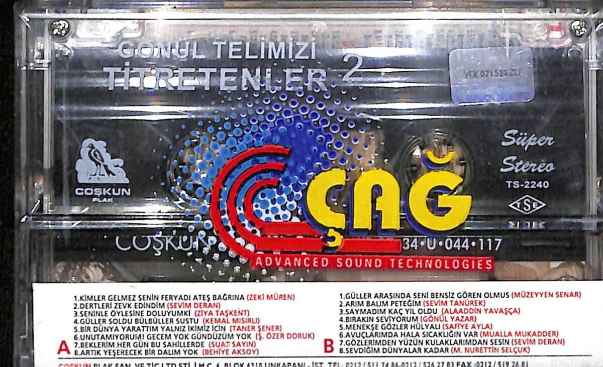 Gönül Telimizi Titretenler 2 – Zeki Müren, Suat Sayın, Behiye Aksoy, Safiye Ayla, Gönül Yazar, Orijinal Kaset (Sıfır) * Coşkun Müzik - 1987 * KST30322 - 2