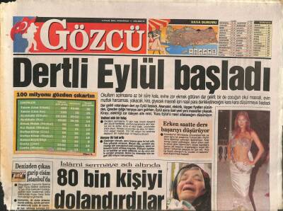 Gözcü Gazetesi 1 Eylül 2001 - İslami Sermaye Adı Altında 80 Bin Kişiyi Dolandırdılar GZ96409 - 1