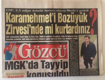 Gözcü Gazetesi 1 Şubat 2003 - MGKda Tayyip Konuşuldu GZ22522 - 1
