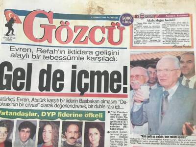 Gözcü Gazetesi 1 Temmuz1996-Kenan Evren ,Refah ın İktidara Gelişini Alaylı Bir Tebessümle Karşıladı GZ36482 - 1