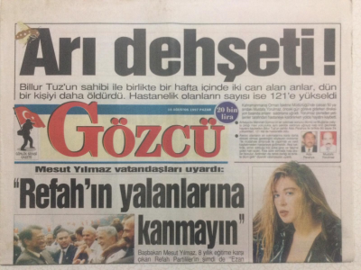 Gözcü Gazetesi 10 Ağustos 1997 - Zerrin Özeri Şarkı Söylerken Soydular GZ24293 - 1