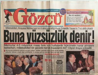 Gözcü Gazetesi 10 Mart 1997 Mesut Yılmaz Menfaatleri İçin Rejimi Tehlikeye Sokuyorlar - GZ44103 - 1