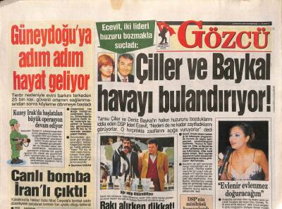 Gözcü Gazetesi 10 Nisan 1999 - PKKlılar Kadın Ticaretine Başladı - Karadenizde Bahar Operasyonu Başladı GZ95528 - 1