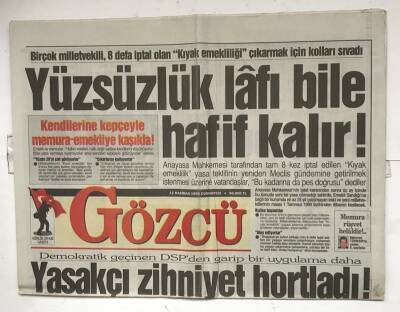 Gözcü Gazetesi 12 Haziran 1999 - Ülkeyi Kriz Değil Akılsızlık Vurdu ! GZ7990 - 1