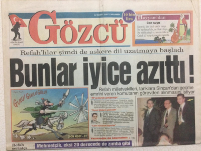 Gözcü Gazetesi 12 Şubat 1997 - Refahlılar Şimdi Askere Dil Uzatmaya Başladı GZ27500 - 1