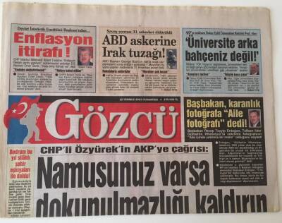 Gözcü Gazetesi - 12 Temmuz 2003 - Namusunuz Varsa Dokunulmazlığı Kaldırın - GZ43727 - 2