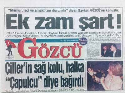 Gözcü Gazetesi - 13 Eylül 1997 - Çillerin Sağ Kolu Halka Çapulcu Diye Bağırdı GZ46054 - 1