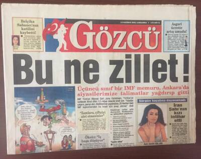 Gözcü Gazetesi 13 Haziran 2001 - Erbakan Kapatılan Refah Partisini Yeniden Açıp Başına Geçmeyi Hazırlanıyor GZ6987 - 1