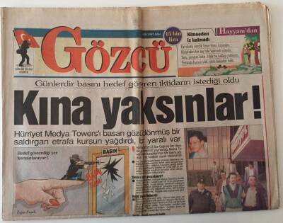 Gözcü Gazetesi 13 Mayıs 1997 -Günlerdir Basını Hedef Gösteren İktidarın İsteği Oldu Hürriyet Medya Towersı Beğendi GZ26570 - 1