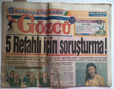 Gözcü Gazetesi 13 Nisan 1997 - 5 Refah Partili İçin Soruşturma GZ39012 - 1