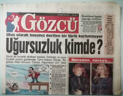 Gözcü Gazetesi 13 Şubat 2001 Ulus Olarak Başımız Dertten Bir Türlü Kurtulmuyor -GZ37097 - 1