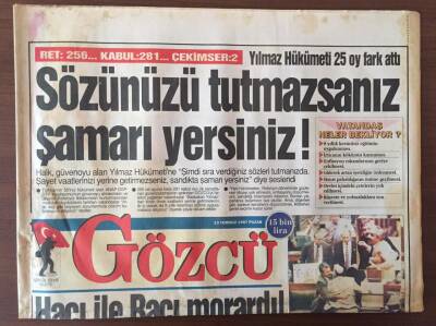 Gözcü Gazetesi 13 Temmuz 1997 - Çillere Yüce Divan Yolu Göründü GZ10253 - 2