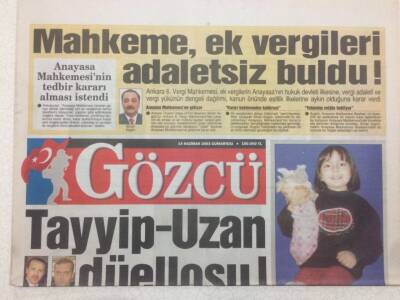 Gözcü Gazetesi 14 Haziran 2003 - Tayyip Uzan Düellosu GZ52096 - 1