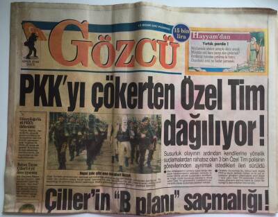 Gözcü Gazetesi 14 Nisan 1997 - PKKyı Çökerten Özel Tim Dağılıyor GZ39015 - 1