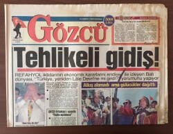 Gözcü Gazetesi 15 Temmuz 1996 - Tehlikeli Ekonomik Gidiş Batı Dünyasında Türkiye Yeniden Lale Devrine Mi Girdi Yorumunu Yapıyor GZ10250 - 1