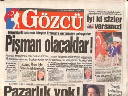 Gözcü Gazetesi 16 Eylül 2000 - Hülya Farkı - Memleketi Batırmak İsteyen Erbakan'ı Kurtarmaya Çalışıyorlar GZ3364 - Gökçekoleksiyon