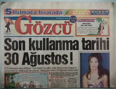 Gözcü Gazetesi 16 Mart 1997 MHP Lideri Türkeş Hacı İle Bacıya Ateş Püskürdü -GZ37876 - 1