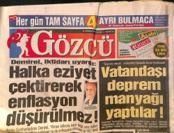 Gözcü Gazetesi 16 Temmuz 2000 - Sibel Can Boşanma Karşılığı Verdiği Yalı İçin Yıkım Kararı Çıktı - Serdar Ortaç 