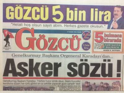 Gözcü Gazetesi 17 Kasım 1996 - Gönül Yazar Gelinlik Tamam Sıra Kocada GZ35628 - 1
