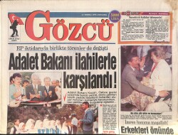 Gözcü Gazetesi 17 Temmuz 1996 - Tansu Çiller, Bugün İrlanda'ya Gidiyor - Kolombiyalı Lina, Aşırı Sıcaktan Otel Önünde Soyundu GZ158967 - Gökçekoleksiyon