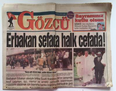 Gözcü Gazetesi 18 Nisan 1997 - Erbakan Sefada Halk Cefada ! GZ39090 - 1