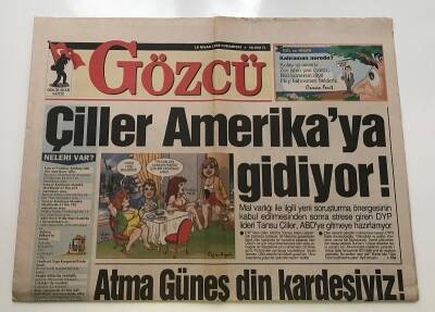 Gözcü Gazetesi 18 Nisan 1998-Tansu Çiller Amerikaya Gidiyor-GZ8737 - 1