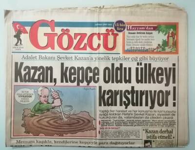 Gözcü Gazetesi 18 Şubat 1997 Mesut Yılmaz Böle Adalet Bakanı Olmaz -GZ14876 - 1