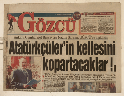 Gözcü Gazetesi 18 Temmuz 1996 - Yeni Bir Siyasi Parti Doğuyor GZ7762 - 1